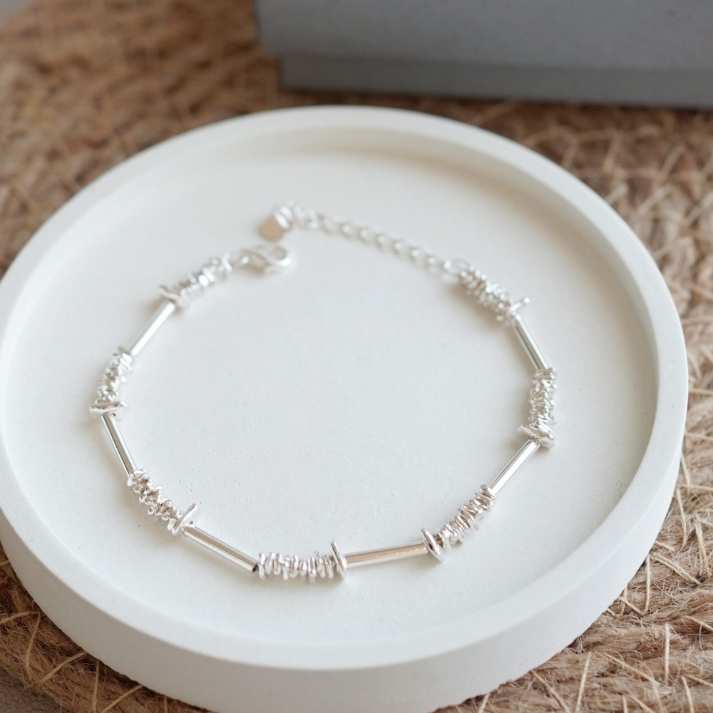 大地之歌純銀手鍊/SB079 925純銀飾品 情人節禮物 簡約質感手鏈 聖誕禮物禮盒