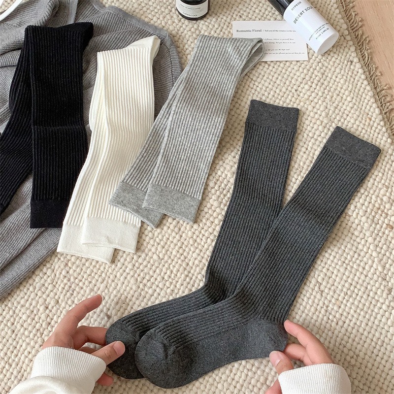 (GOAL) 簡約素色百搭長筒襪 堆堆襪