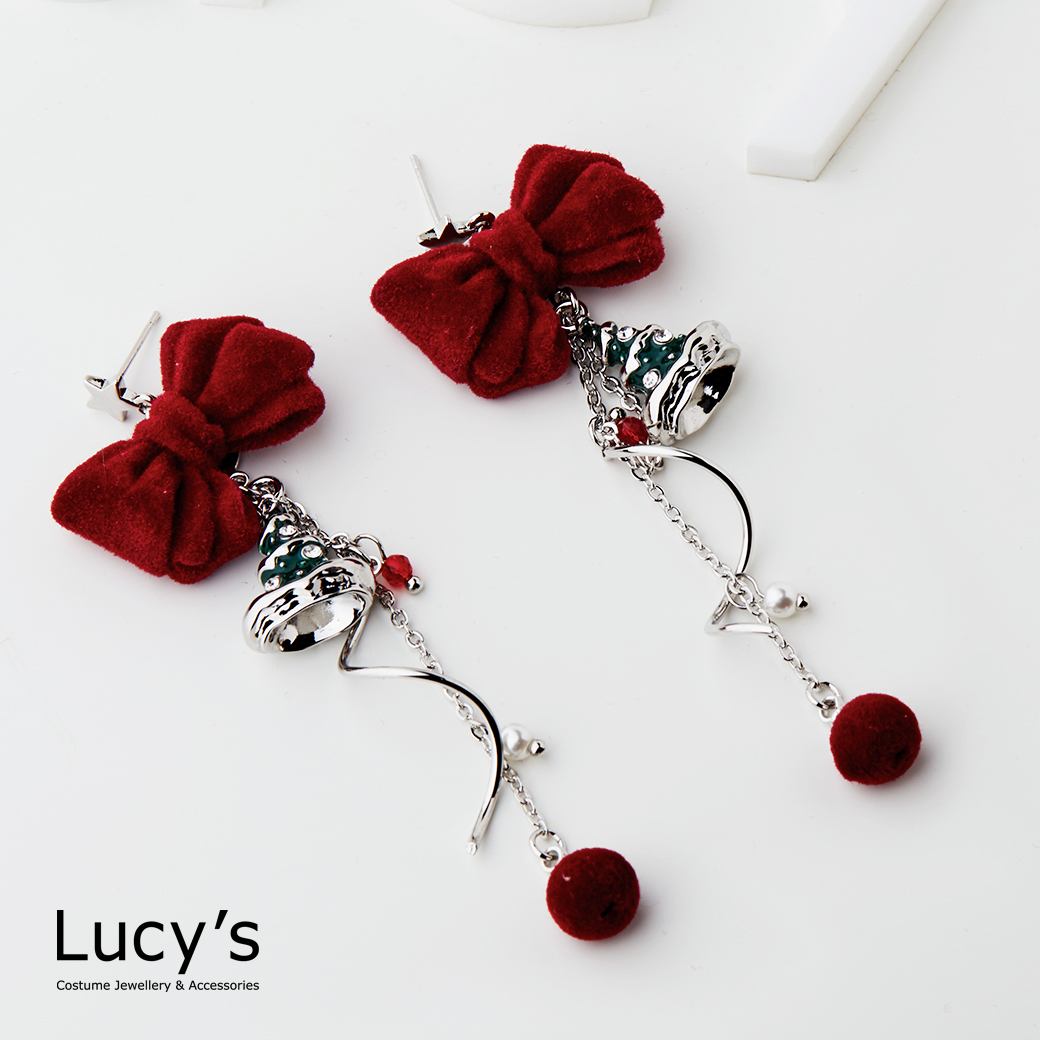 紅絨聖夜 耳環 (二色) (128640/128641)