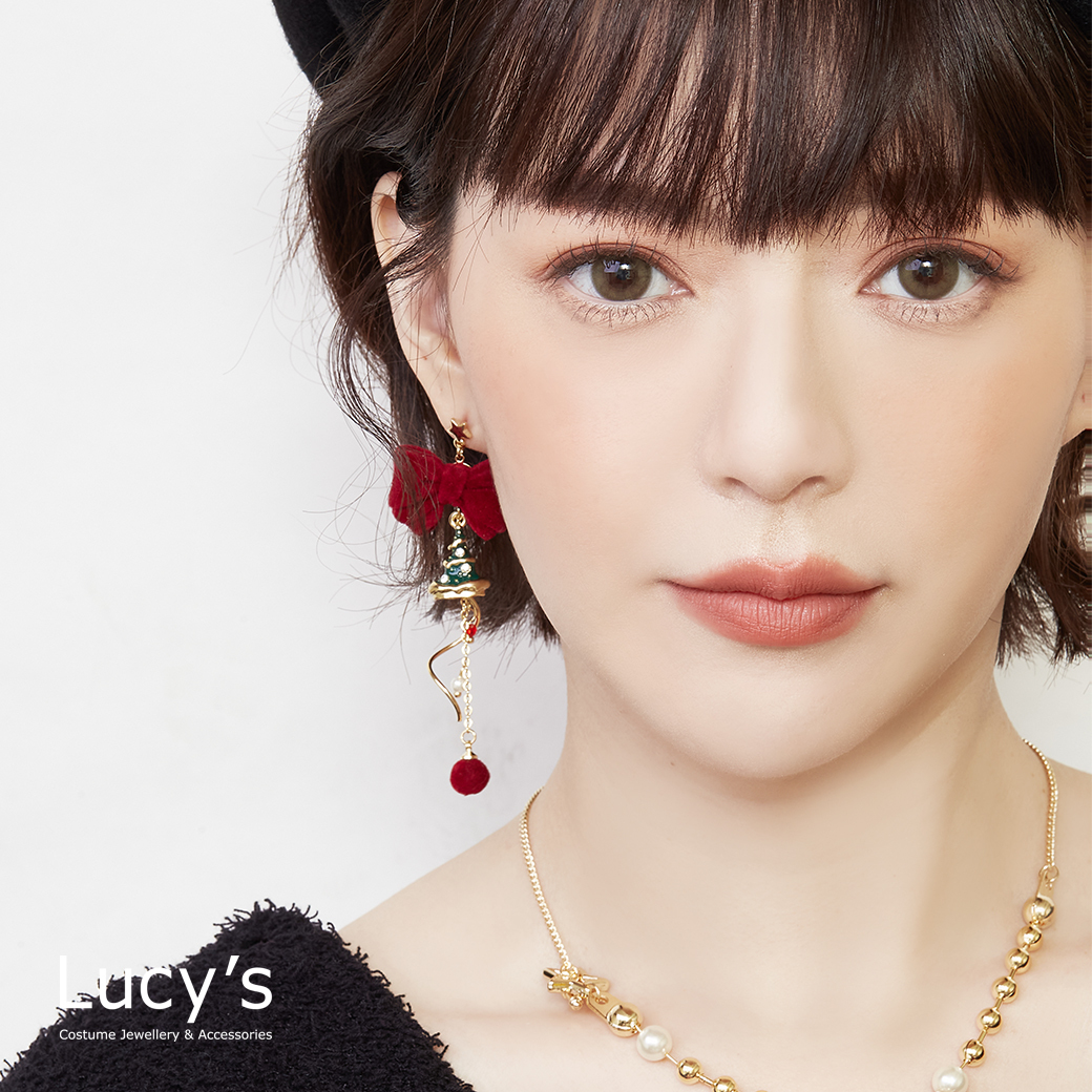 紅絨聖夜 耳環 (二色) (128640/128641)