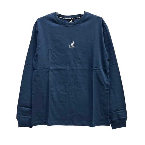 KANGOL 大學T 丈青 刺繡LOGO 長袖 上衣 中性 6055102780