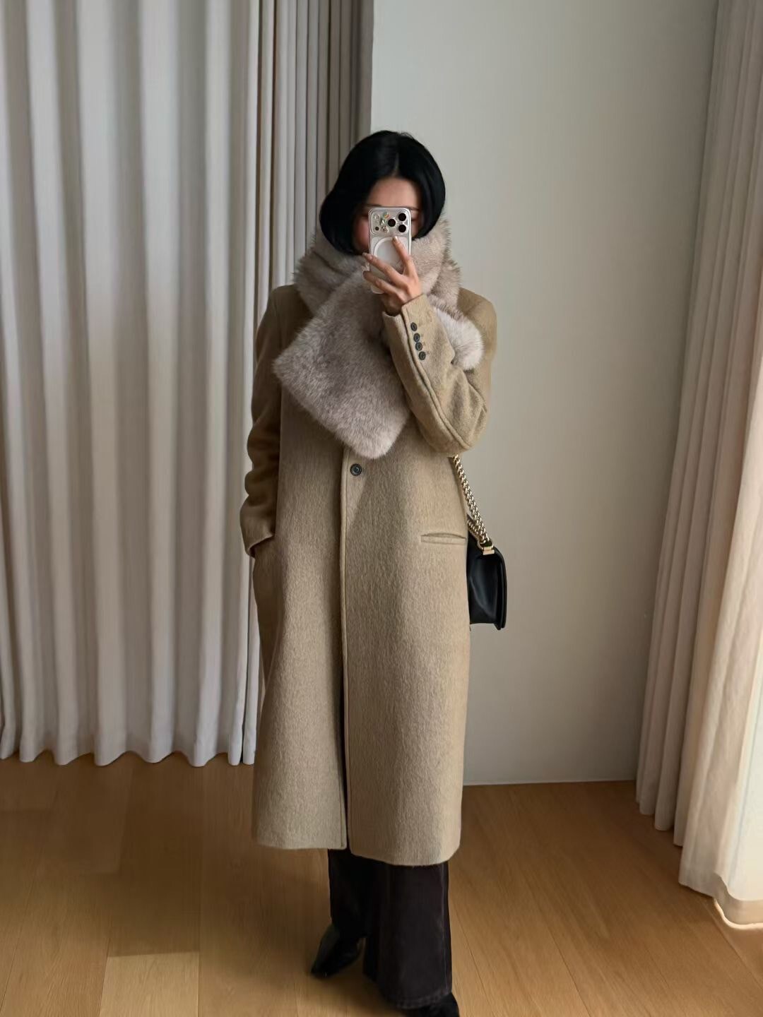 溫暖氣息皮草毛絨絨圍巾