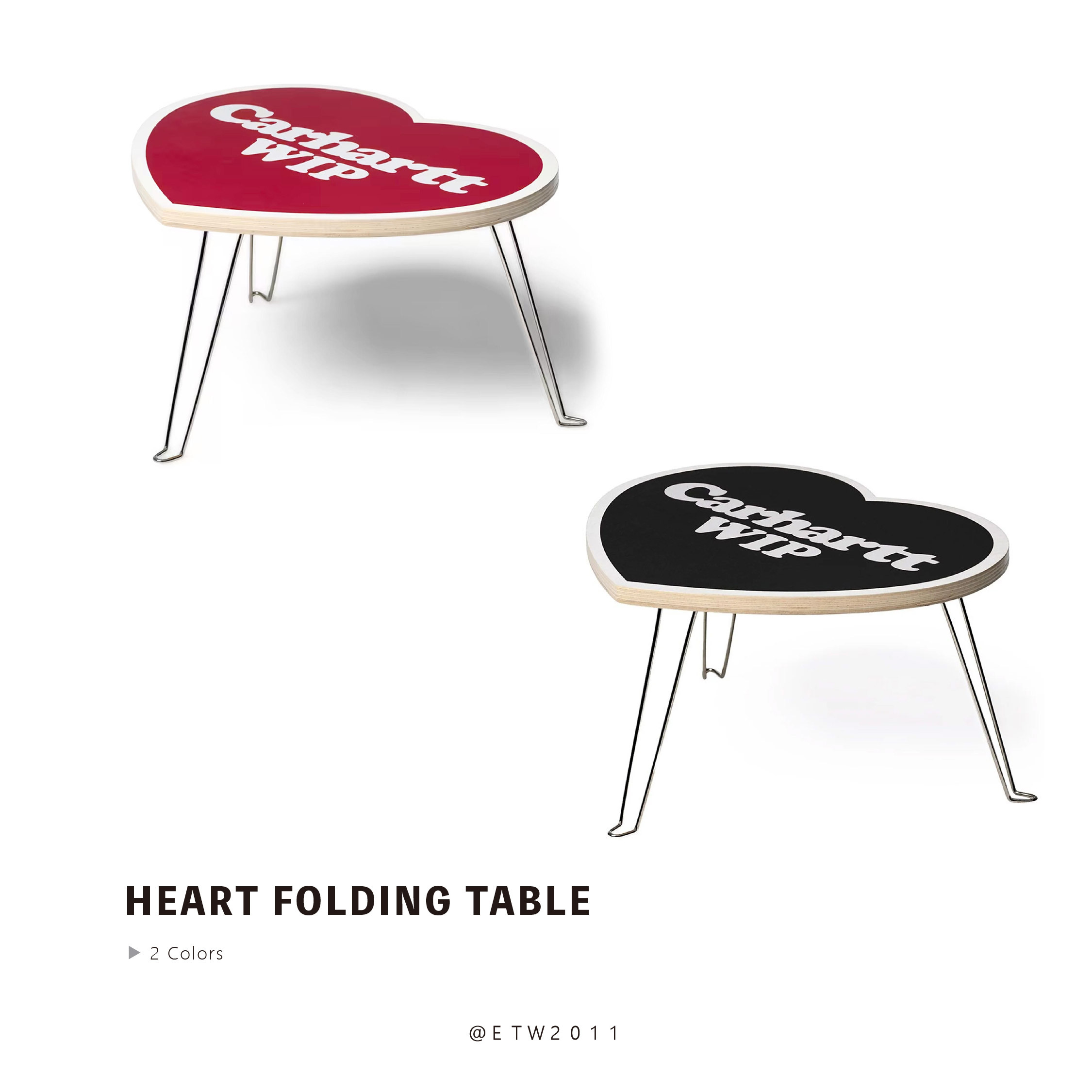 ☆ETW☆【EASY TO WEAR】CARHARTT WIP Heart Folding Table 卡哈 歐版 愛心 桌子 邊桌