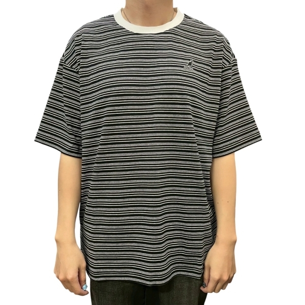 KANGOL 短T 黑色 經典 條紋 寬鬆 短袖 中性 6525102420