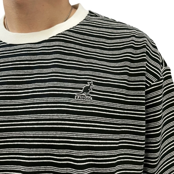 KANGOL 短T 黑色 經典 條紋 寬鬆 短袖 中性 6525102420
