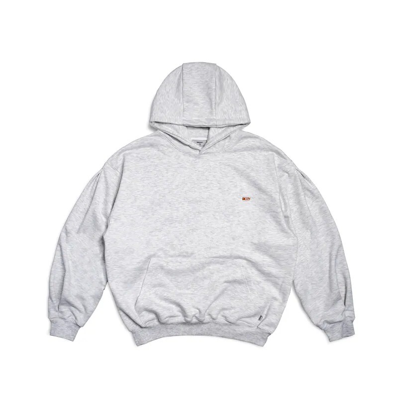 Dezzy.®  寬版內褶刺繡帽T– 雪白