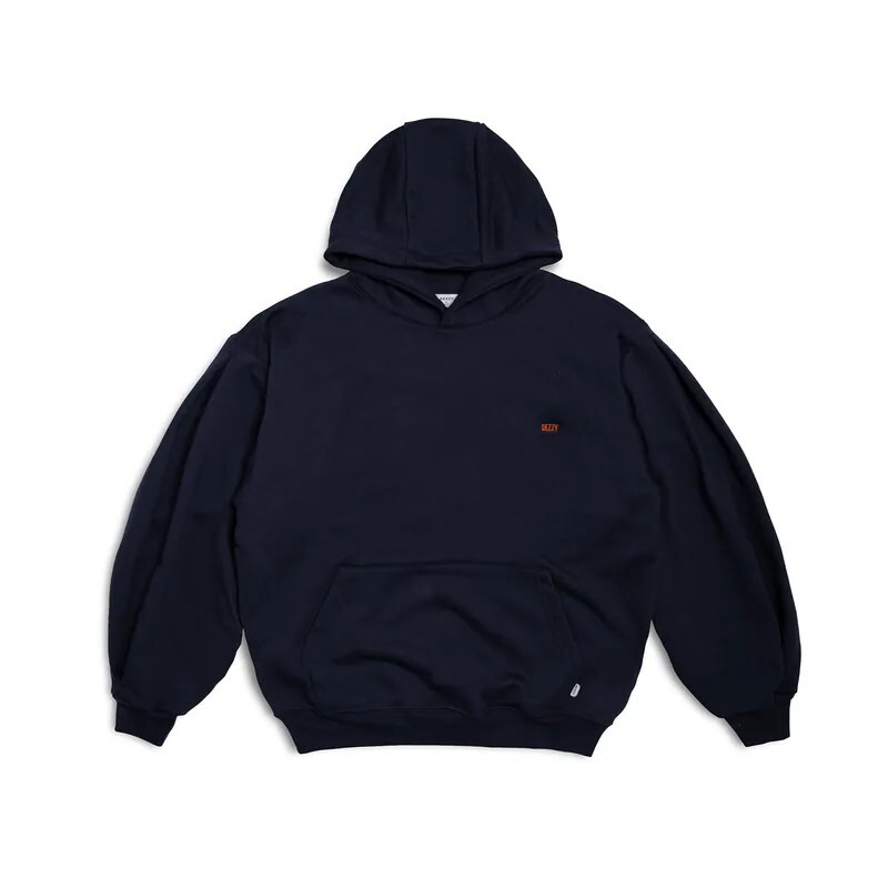 Dezzy.®  寬版內褶刺繡帽T– 海軍藍