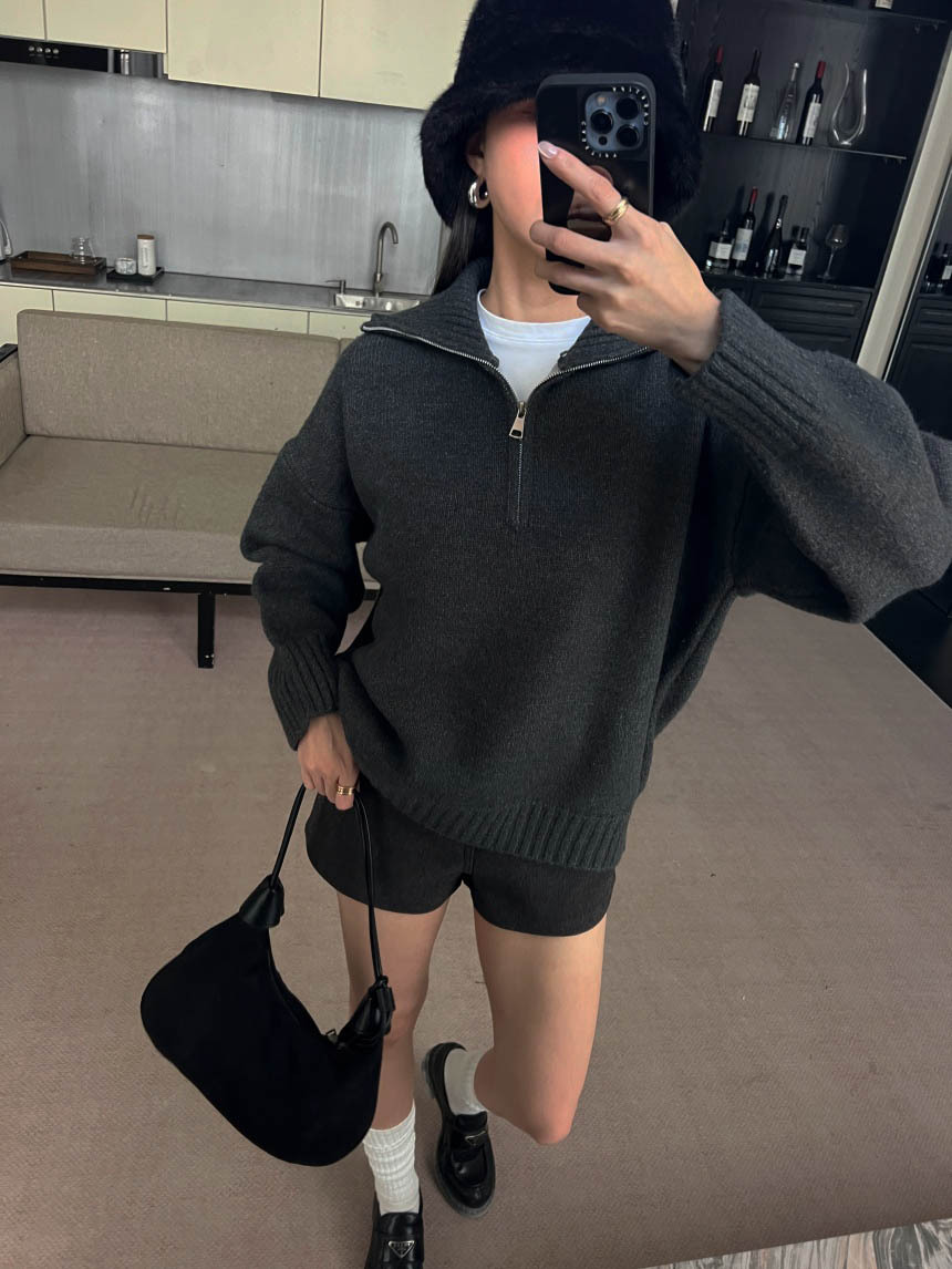 半拉鍊厚實毛衣*6色