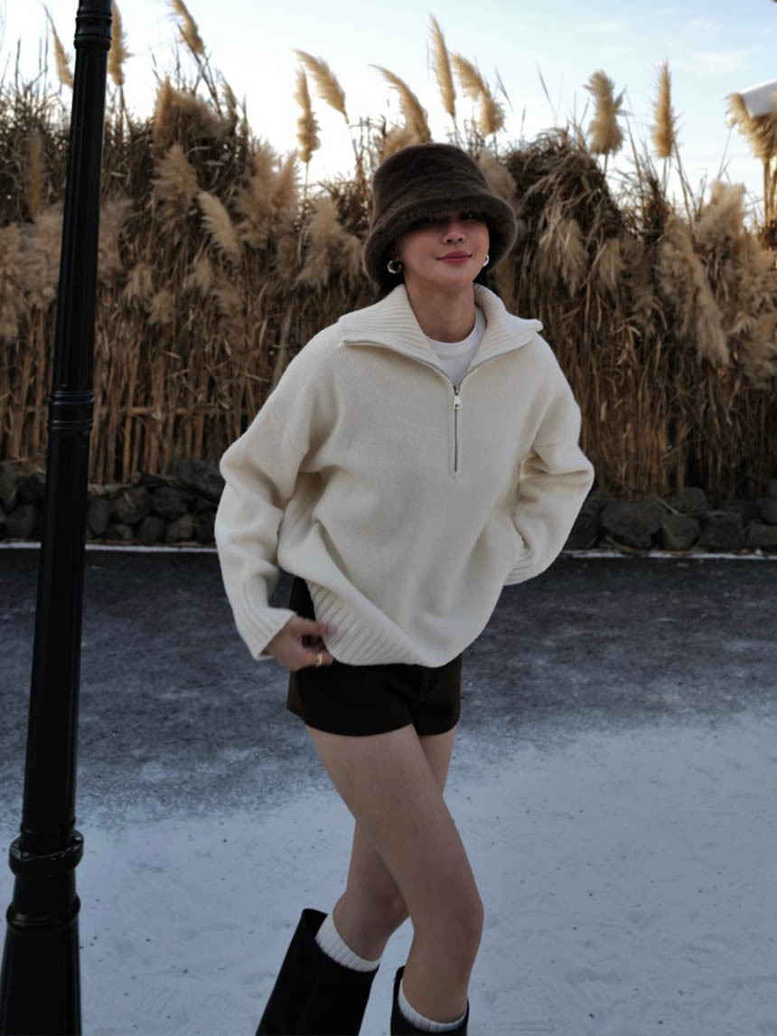 半拉鍊厚實毛衣*6色