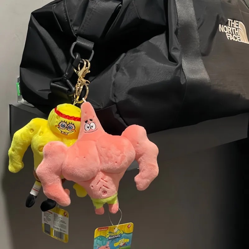 【現貨】海綿寶寶 派大星 健身 肌肉 猛男 娃娃 吊飾