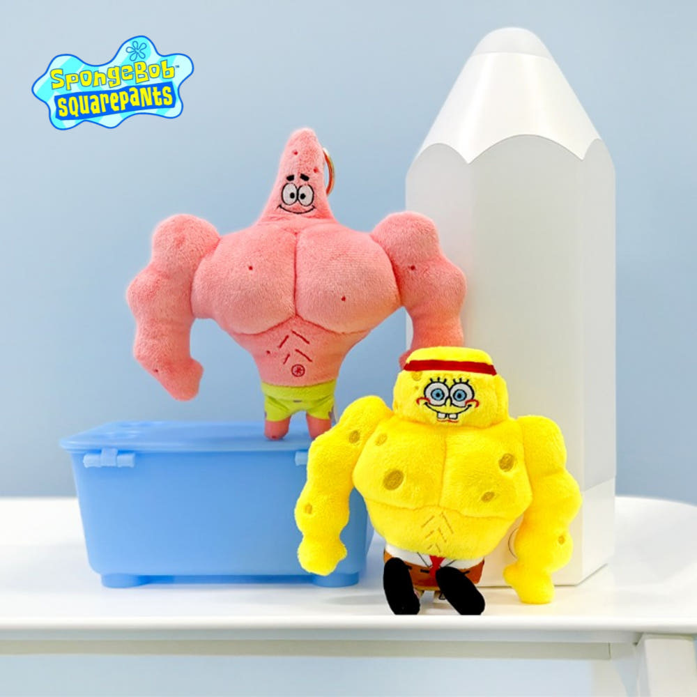 【現貨】海綿寶寶 派大星 健身 肌肉 猛男 娃娃 吊飾