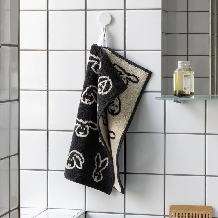 韓國WARMGREY TAIL 純棉擦手巾-黑黑兔