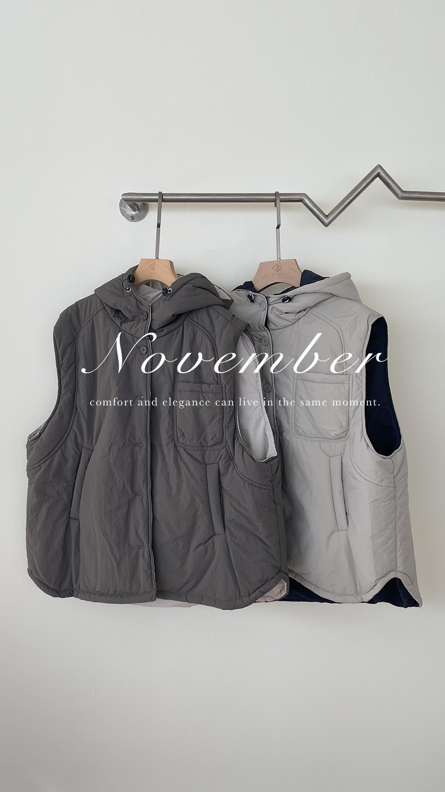 下擺弧度連帽鋪棉被心