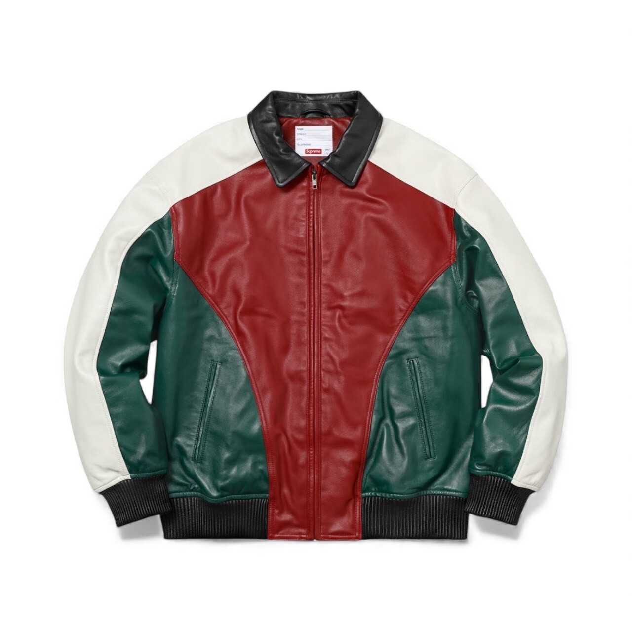 SUPREME SS18 STUDDED ARC LOGO LEATHER JACKET SIZE XL