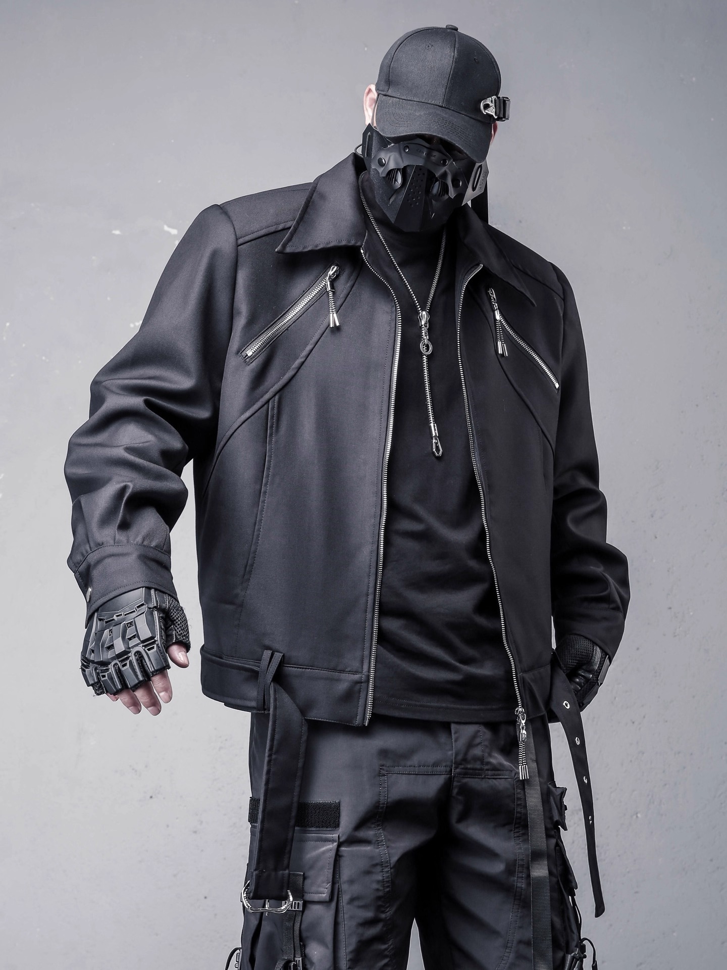 𝙏𝙀𝘾𝙃𝙒𝙀𝘼𝙍 解構拼接腰帶拉鍊飛行夾克