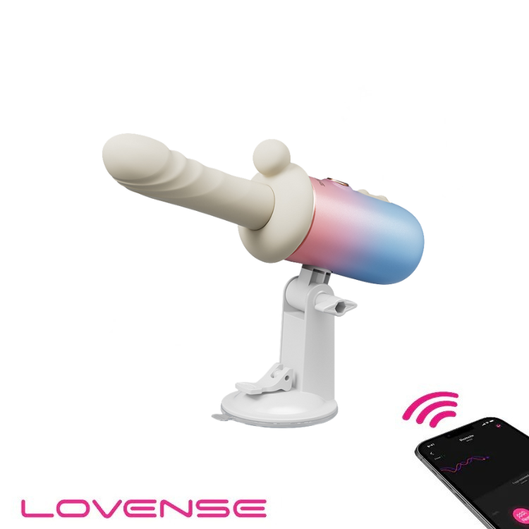 LOVENSE Spinel 智能手機遙控 加熱伸縮炮機 (手持吸盤底座)
