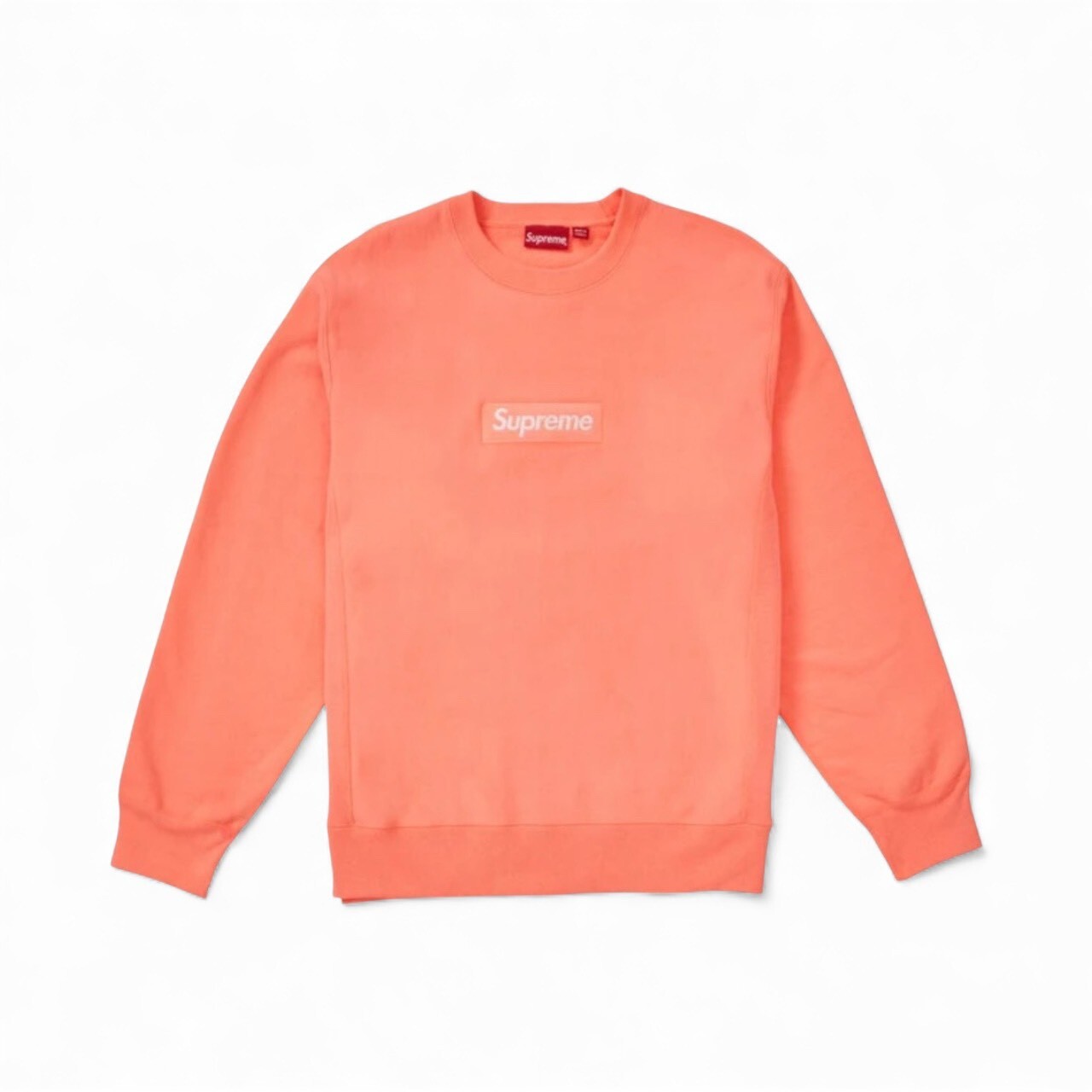 SUPREME 18FW BOX LOGO CREWNECK SWEATSHIRT WHITE / PINK FULL SIZE