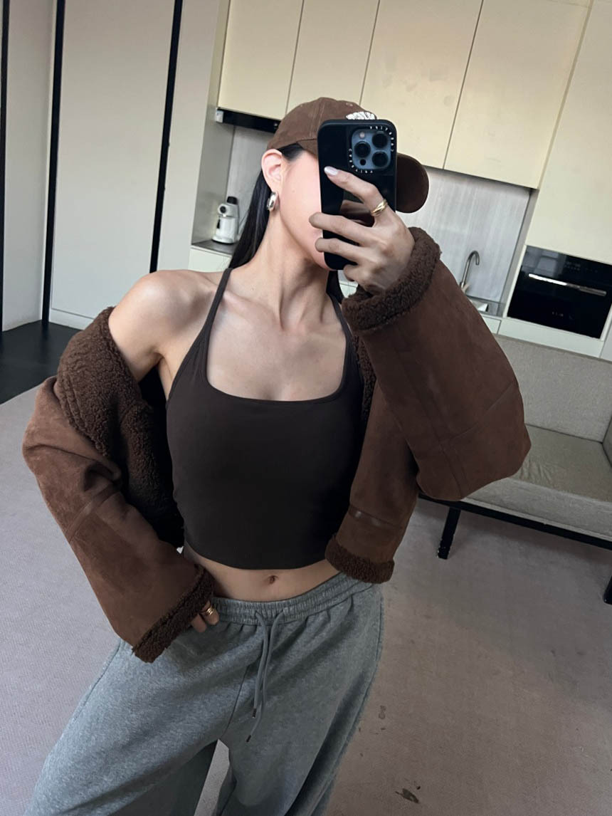 附胸墊工字大方領磨毛背心*5色