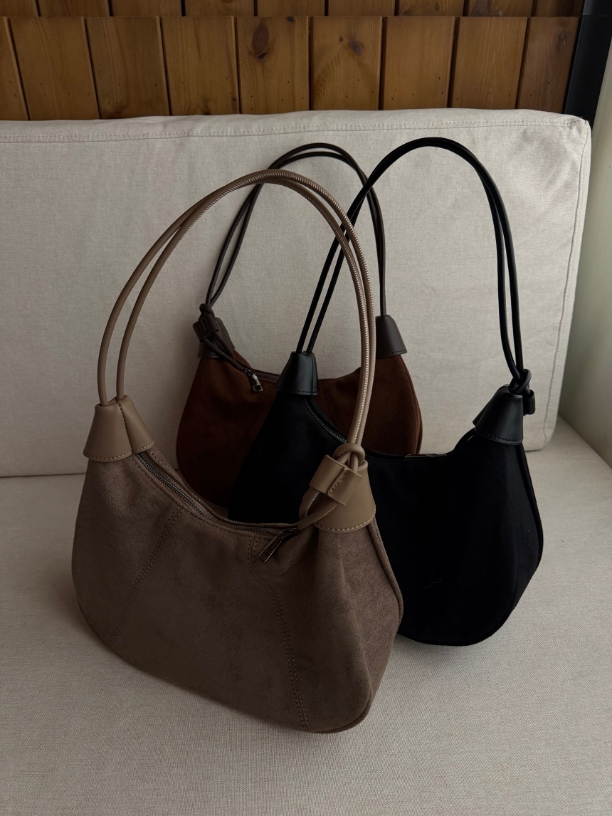 麂皮拼皮革小包*3色