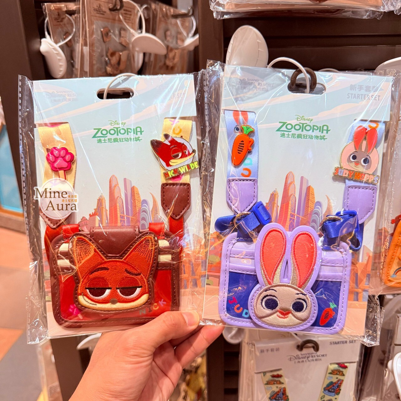 哈茱蒂 Judy 兔 大頭造型 新手徽章套組 拉鍊票卡夾 掛繩 動物方城市 Zootopia -上海迪士尼樂園