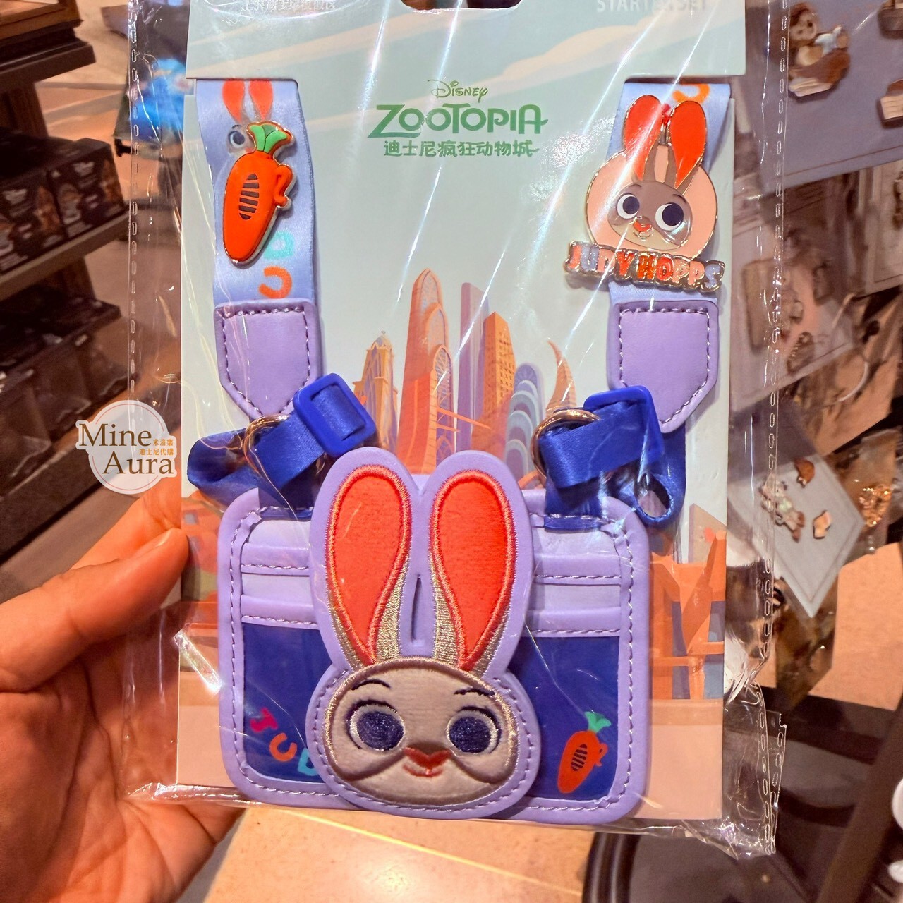 哈茱蒂 Judy 兔 大頭造型 新手徽章套組 拉鍊票卡夾 掛繩 動物方城市 Zootopia -上海迪士尼樂園