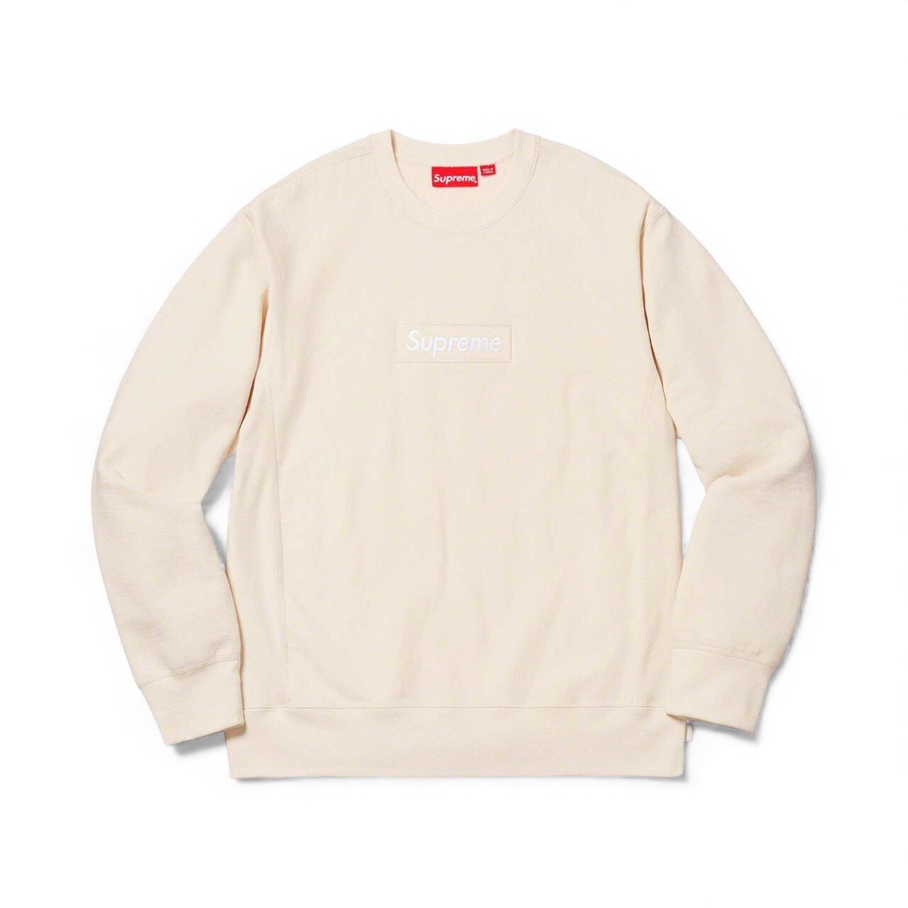 SUPREME 18FW BOX LOGO CREWNECK SWEATSHIRT WHITE / PINK FULL SIZE