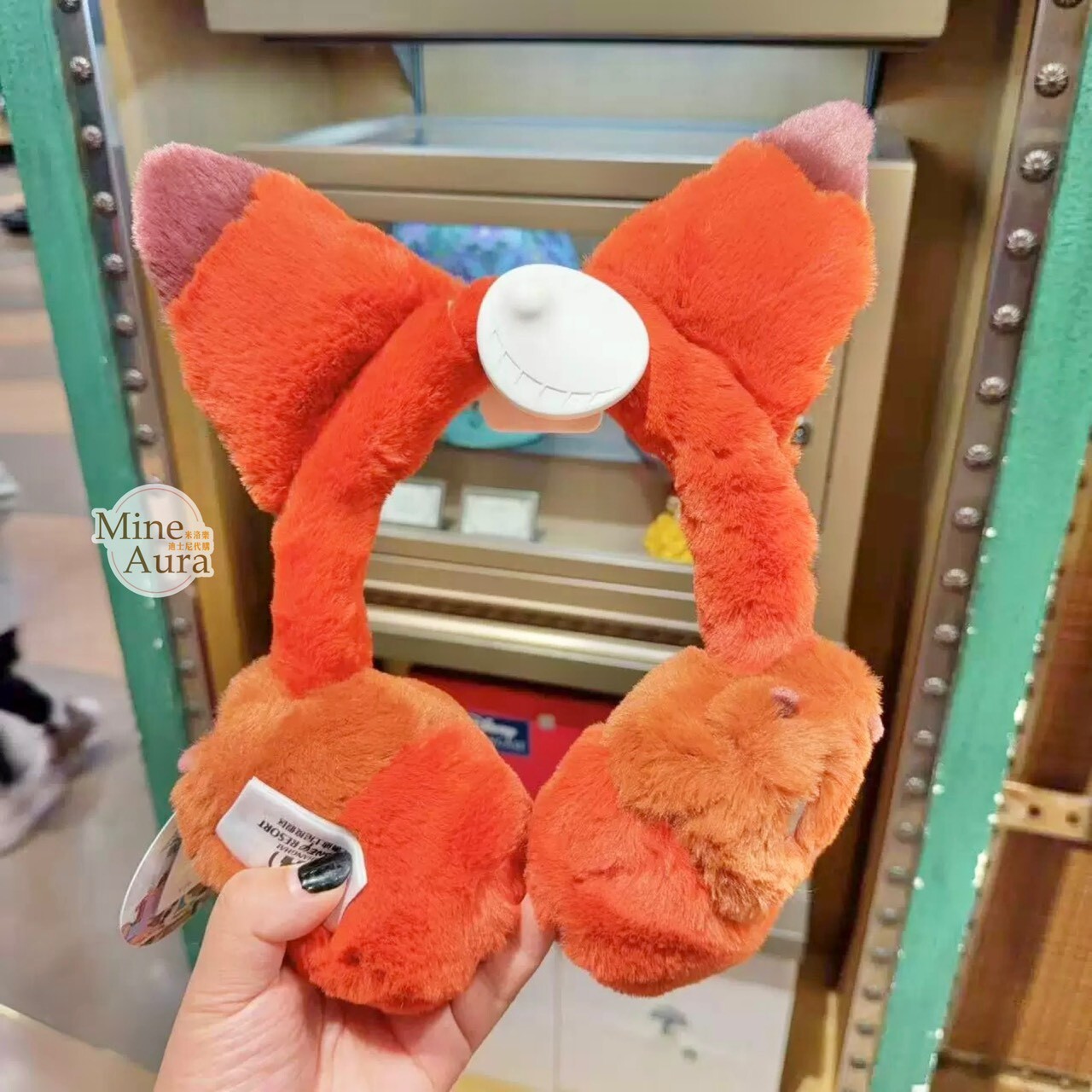 胡尼克 Nick 狐狸 絨毛 立體耳朵造型 保暖 耳罩 動物方城市 Zootopia -上海迪士尼樂園