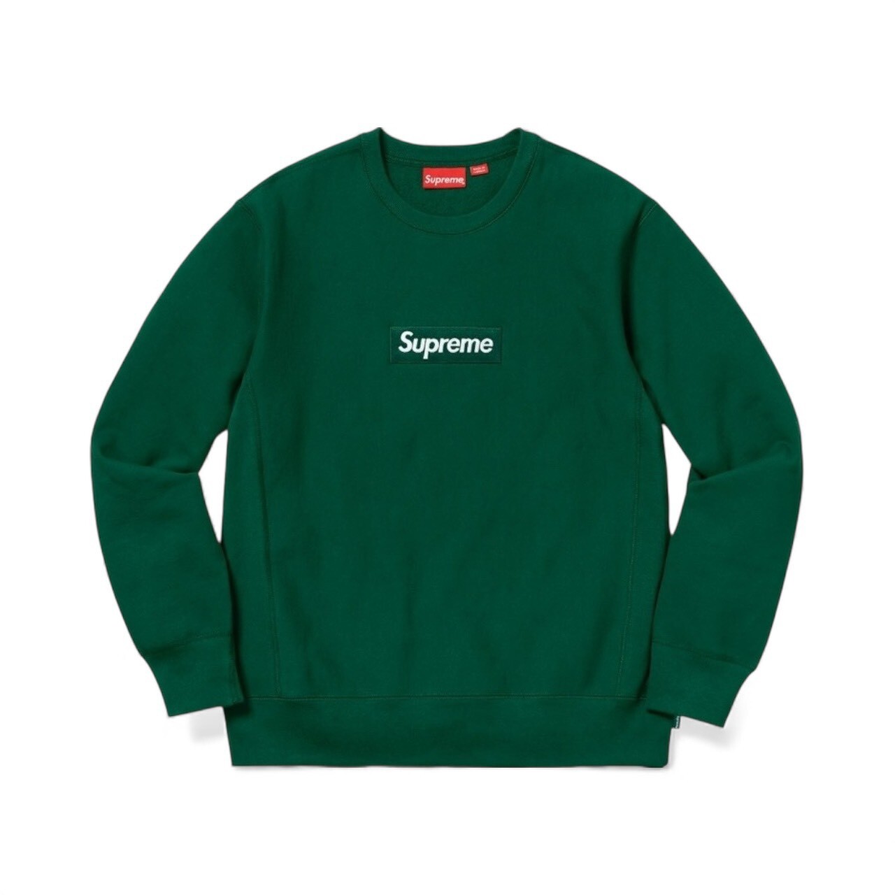 SUPREME 18FW BOX LOGO CREWNECK BLACK / GREEN FULL SIZE