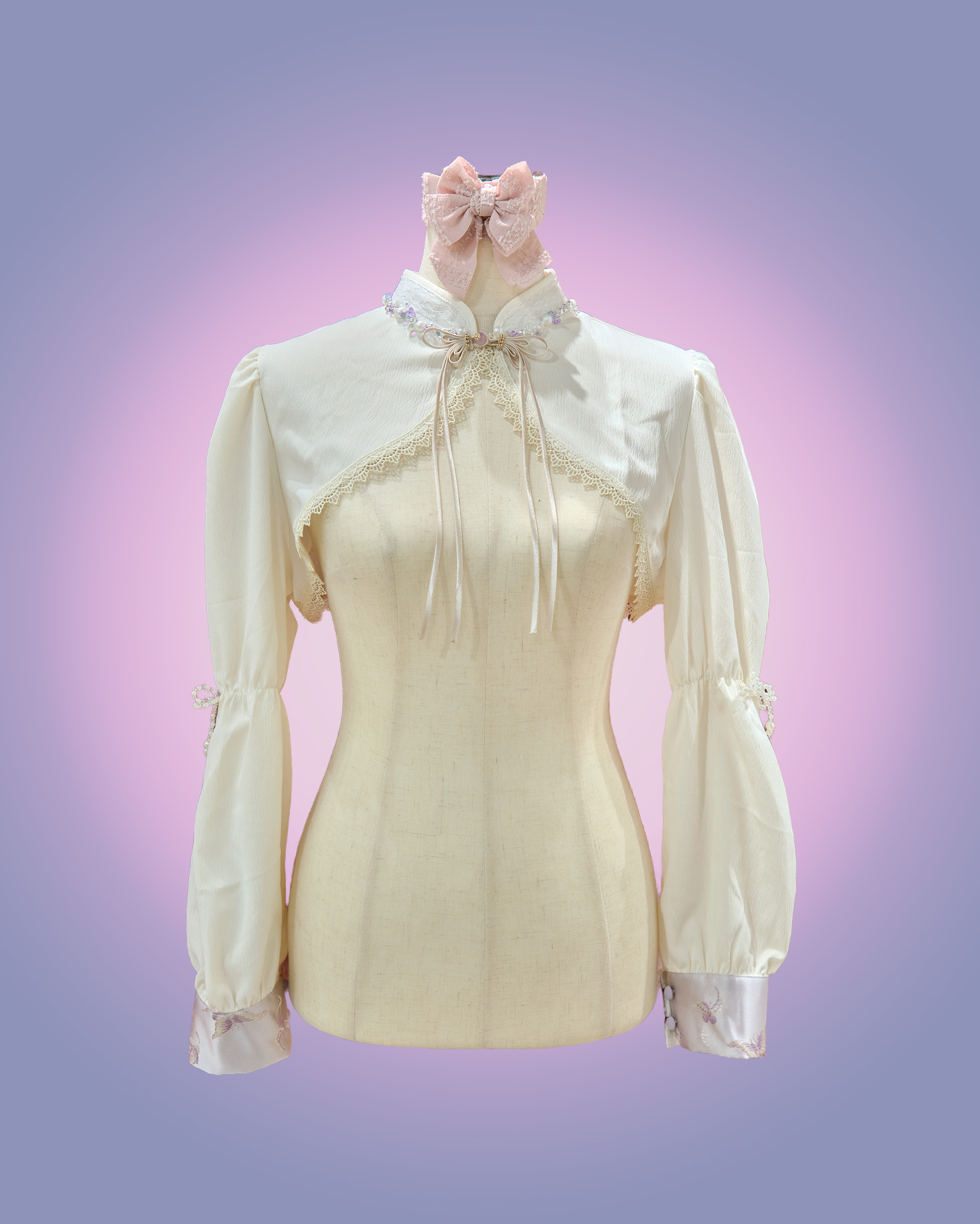 Moonlit Beaded Lucky Knot Short Jacket