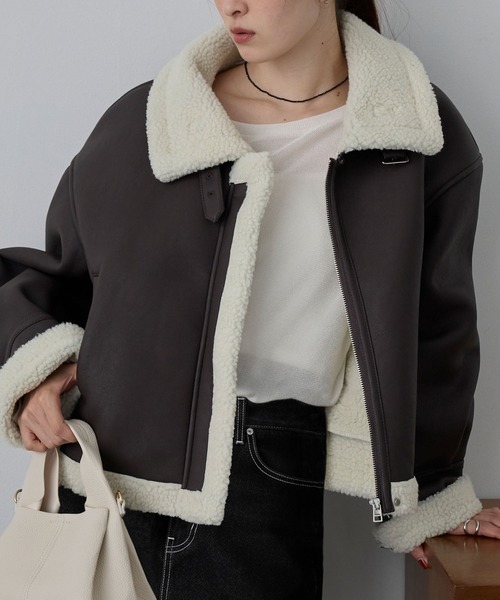 【預購】日本 nui nullu 復古 2WAY 立領 翻領 皮衣 夾克 保暖 外套