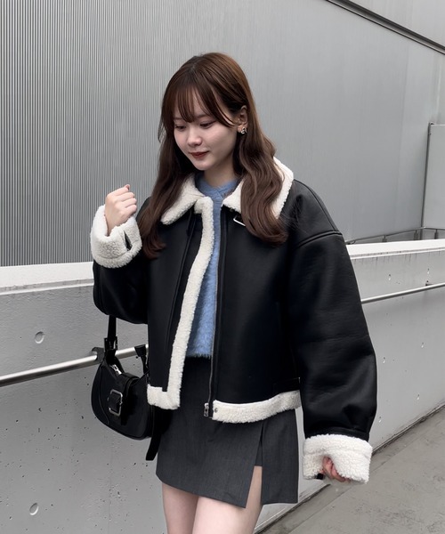 【預購】日本 nui nullu 復古 2WAY 立領 翻領 皮衣 夾克 保暖 外套