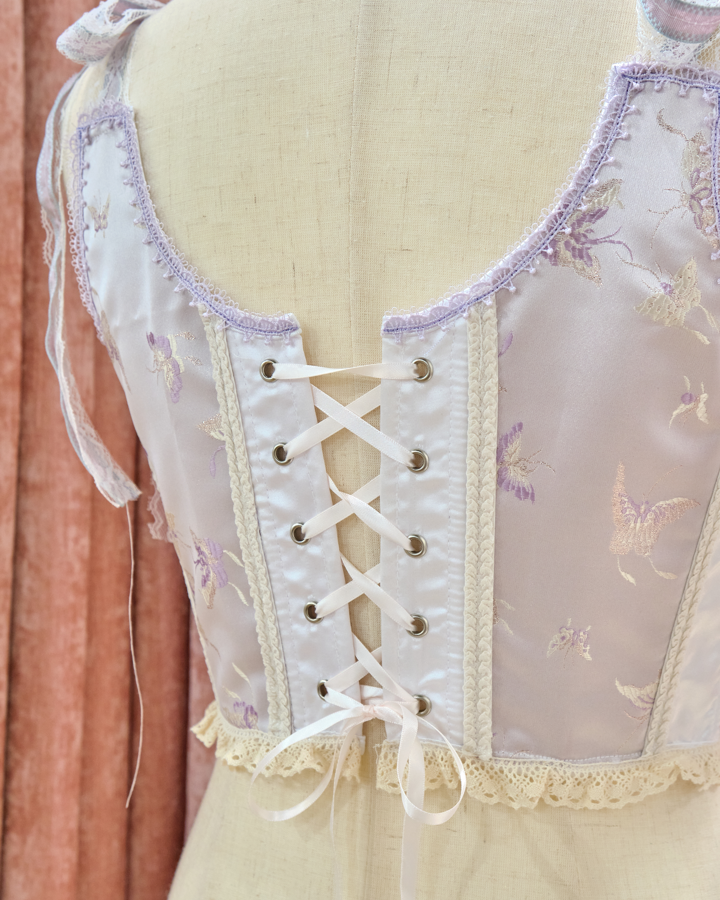 Blooming Letter Lilac Lace & Silks Corset Top