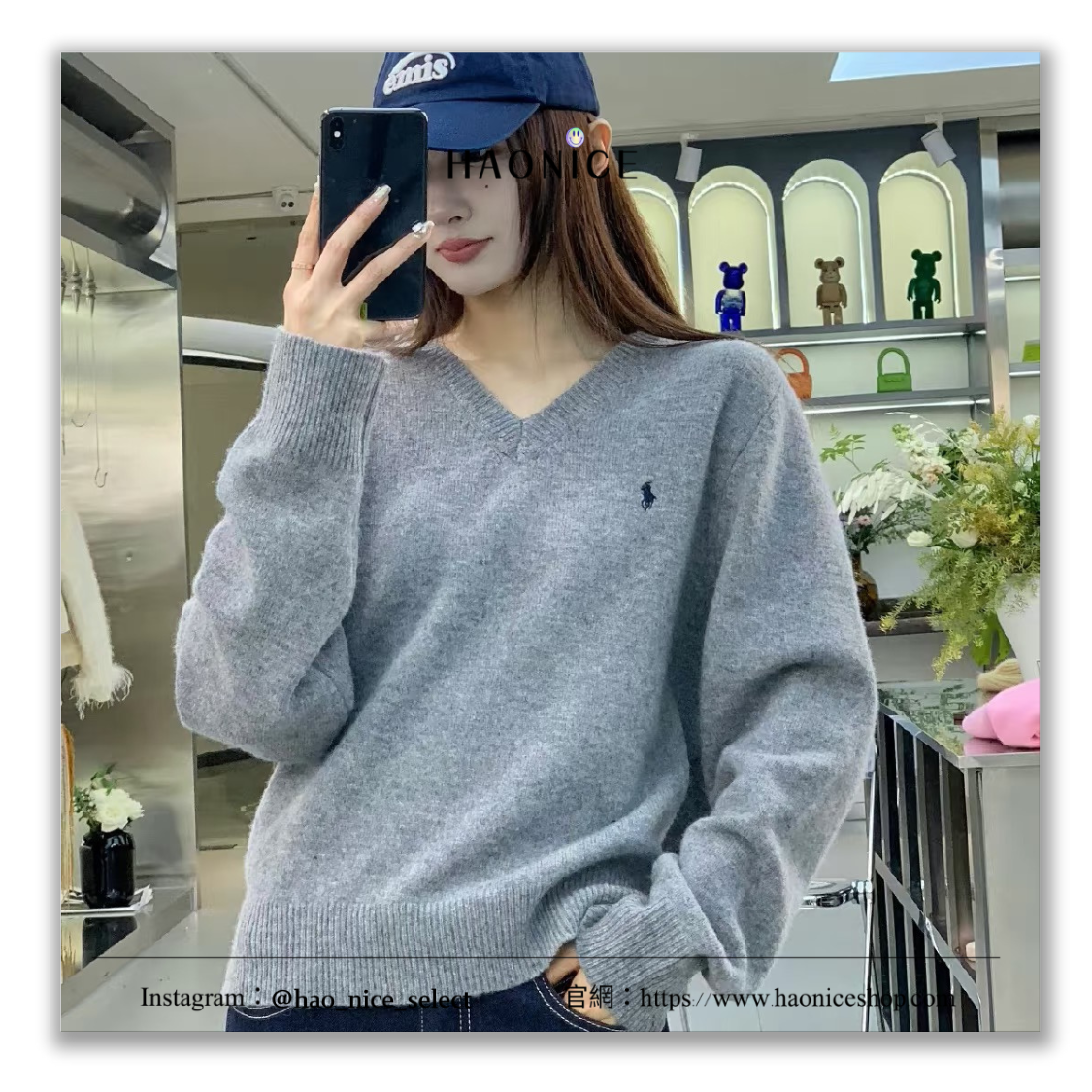【HAO NICE】高雅質感🙈Polo Ralph Lauren秋冬新品🍁經典刺繡logo V 領 學院風針織毛衣