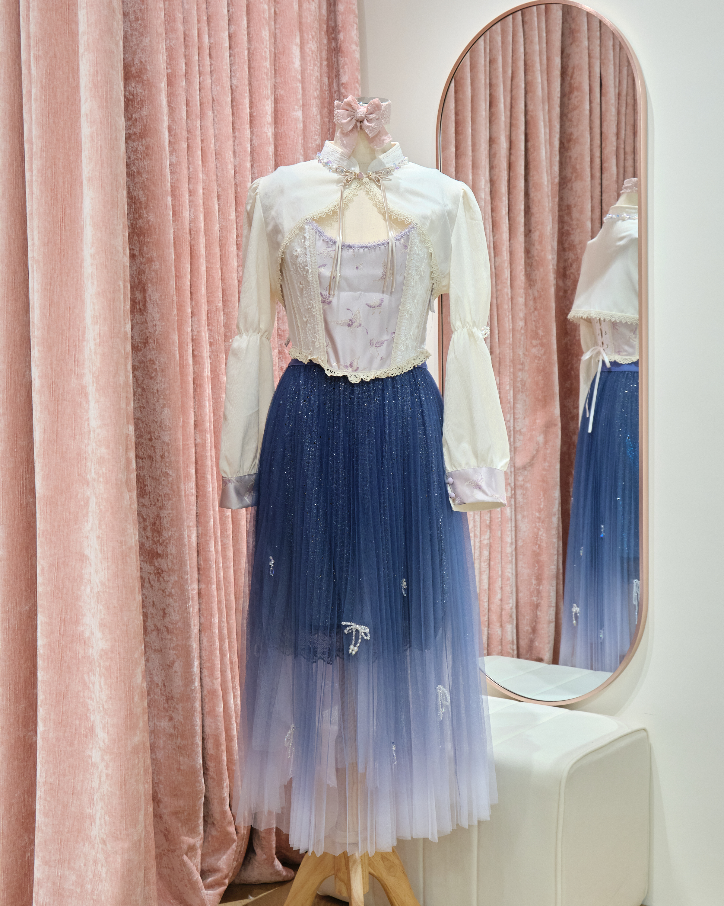 Twilight Purple Two-in-One Dress with Skirt Cover