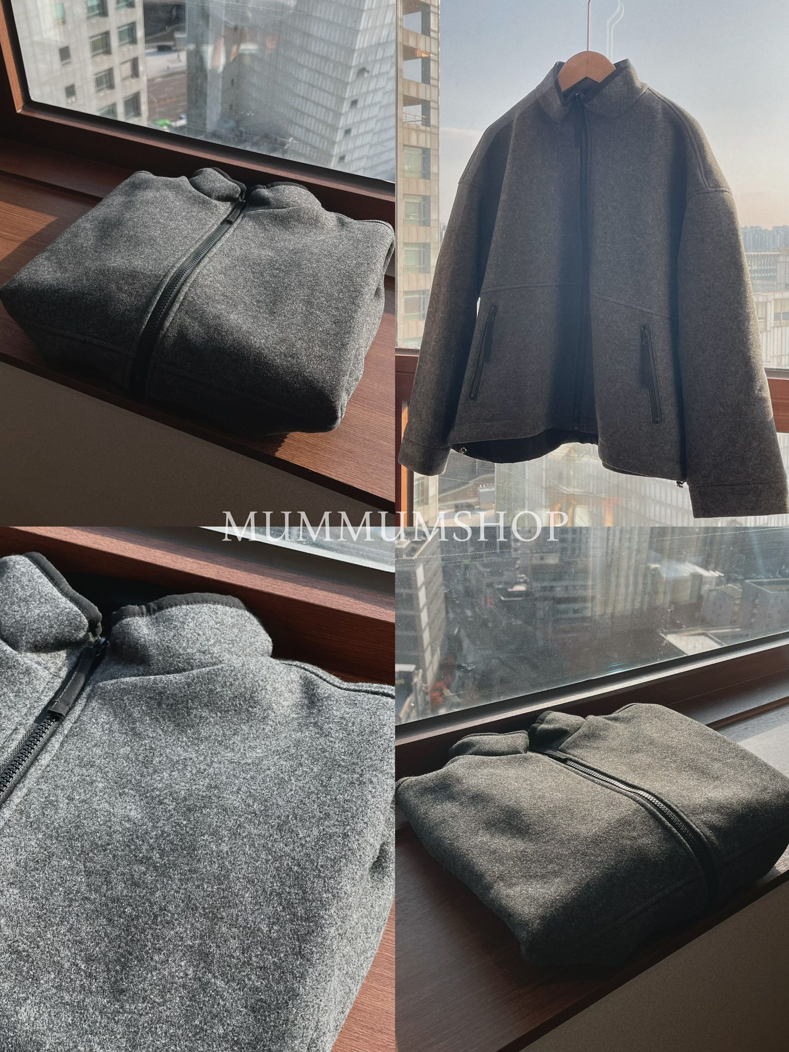 0212915a/韓國羊毛半高領外套 52/52/23.5