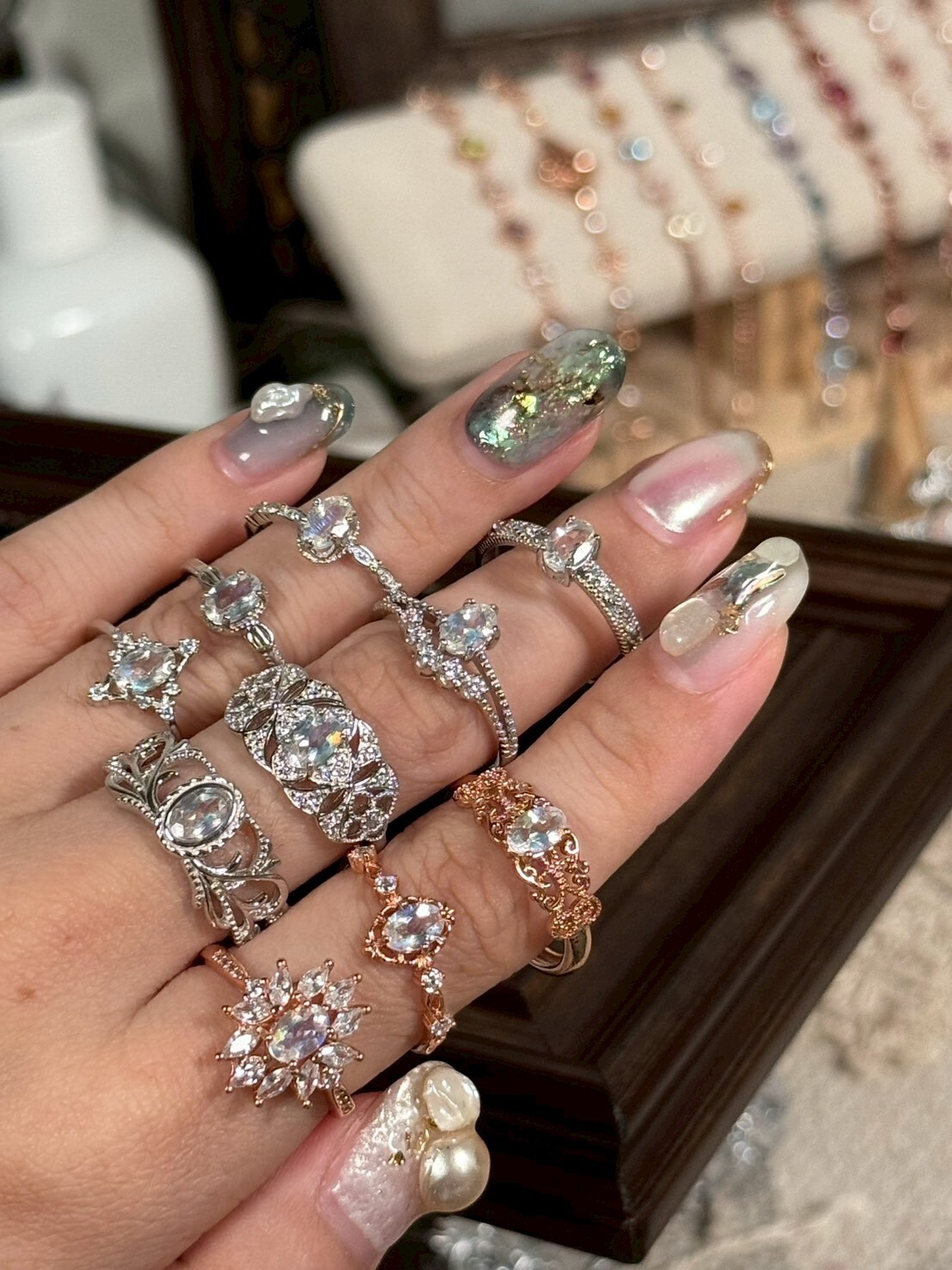 刻面馬島月光戒指