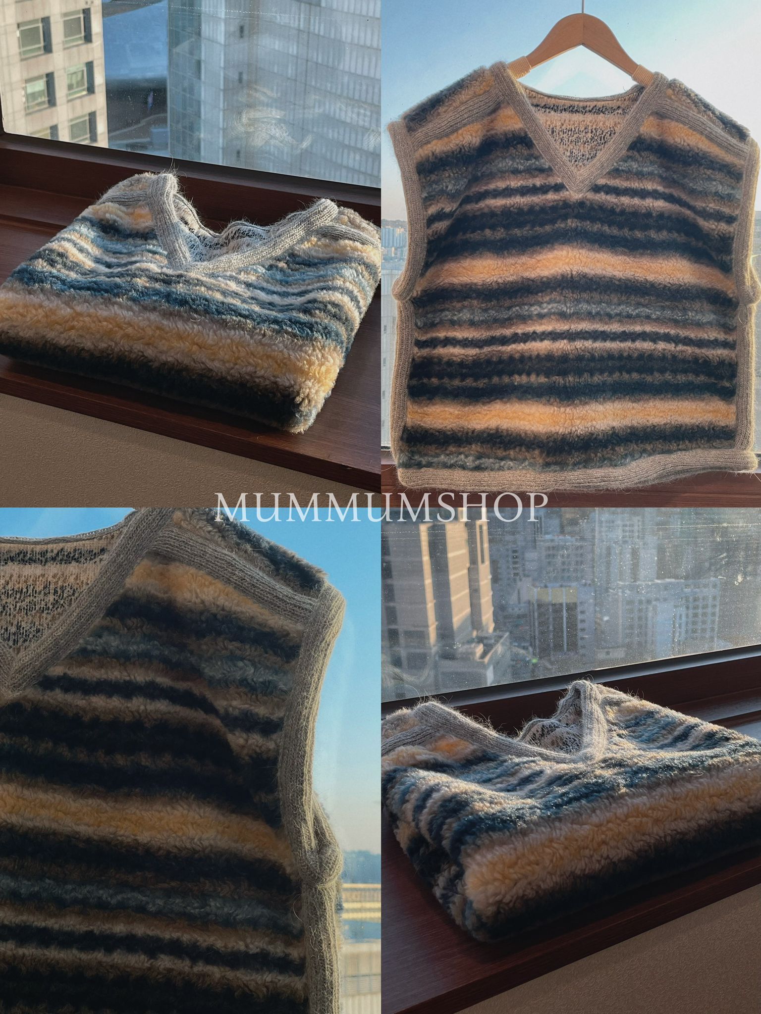 0212989a/民族風橫條背心外搭 46/44/23