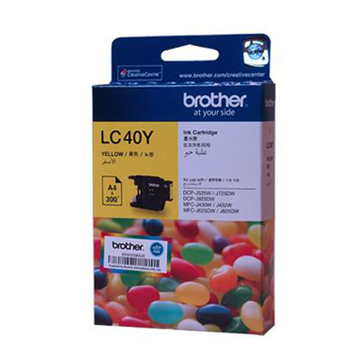 BROTHER LC-40 YELLOW INK FOR MFC-J430W, MFC-J625DW, MFC-J825DW(101028057)