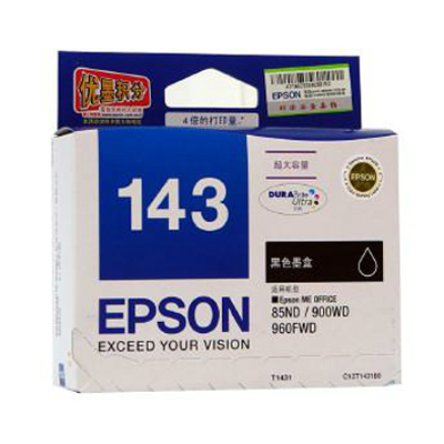EPSON T143183 BLACK INK FOR 960FWD/900WD/85WD(101052374)