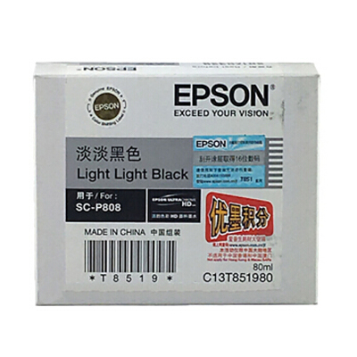 EPSON C13T851980 LIGHT LIGHT BLACK FILL VOLUME INK CARTRIDGE(101052547)