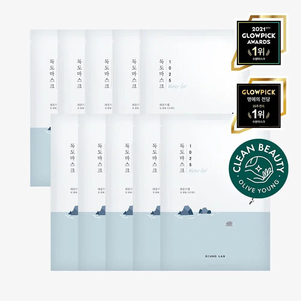 🫒Olive Young - ROUND LAB 獨島1025 強效保濕舒緩冰涼果凍面膜 10片