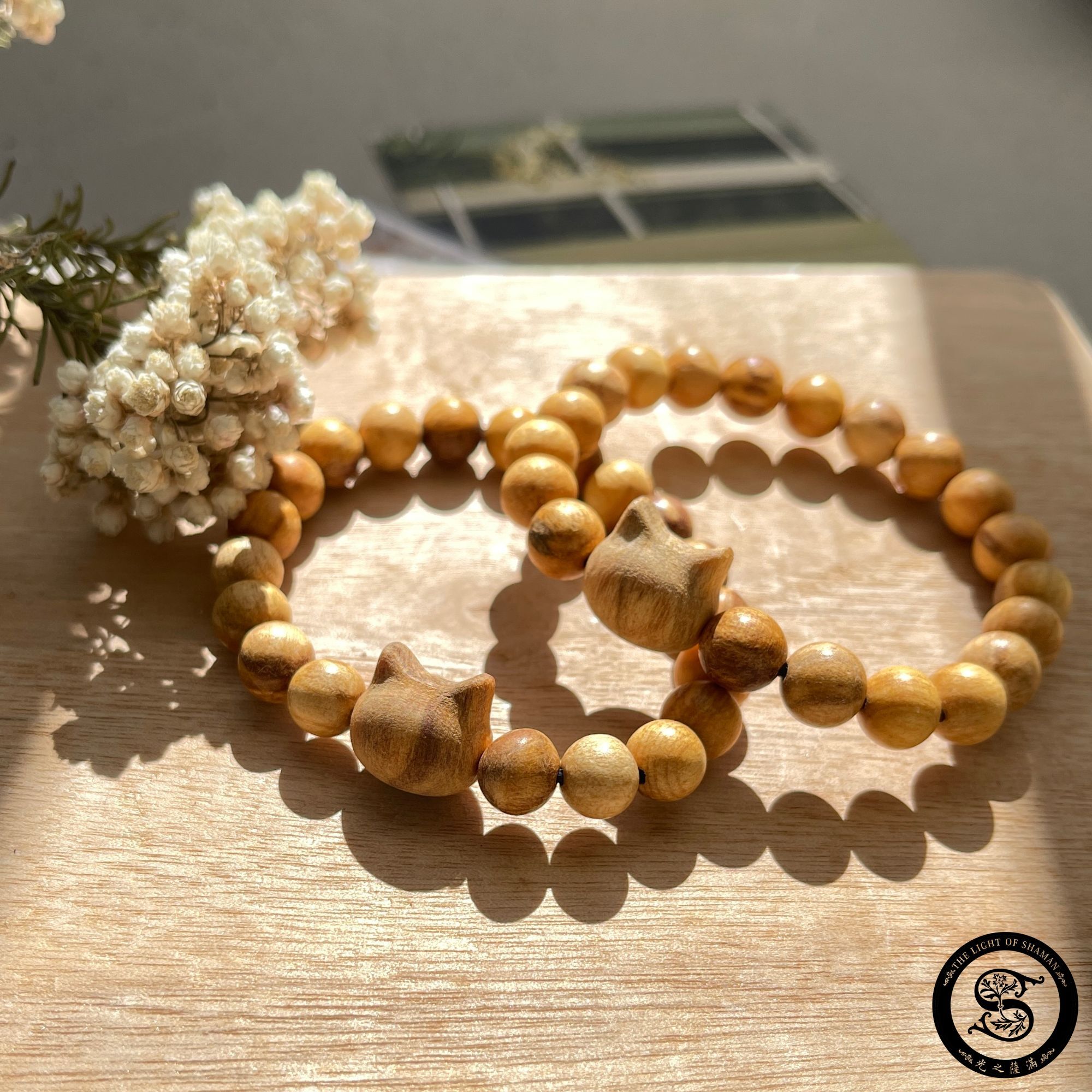 聖誕貓咪開運手珠｜Christmas Cat Fortune Bracelet   聖木貓咪手珠8mm.10mm- 光之薩滿