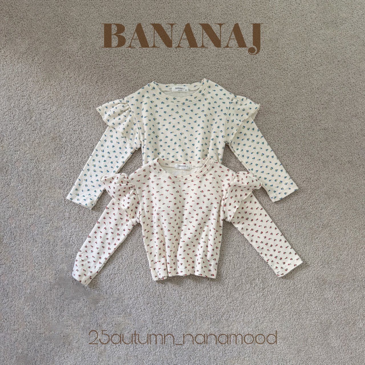 荷葉袖圓領上衣