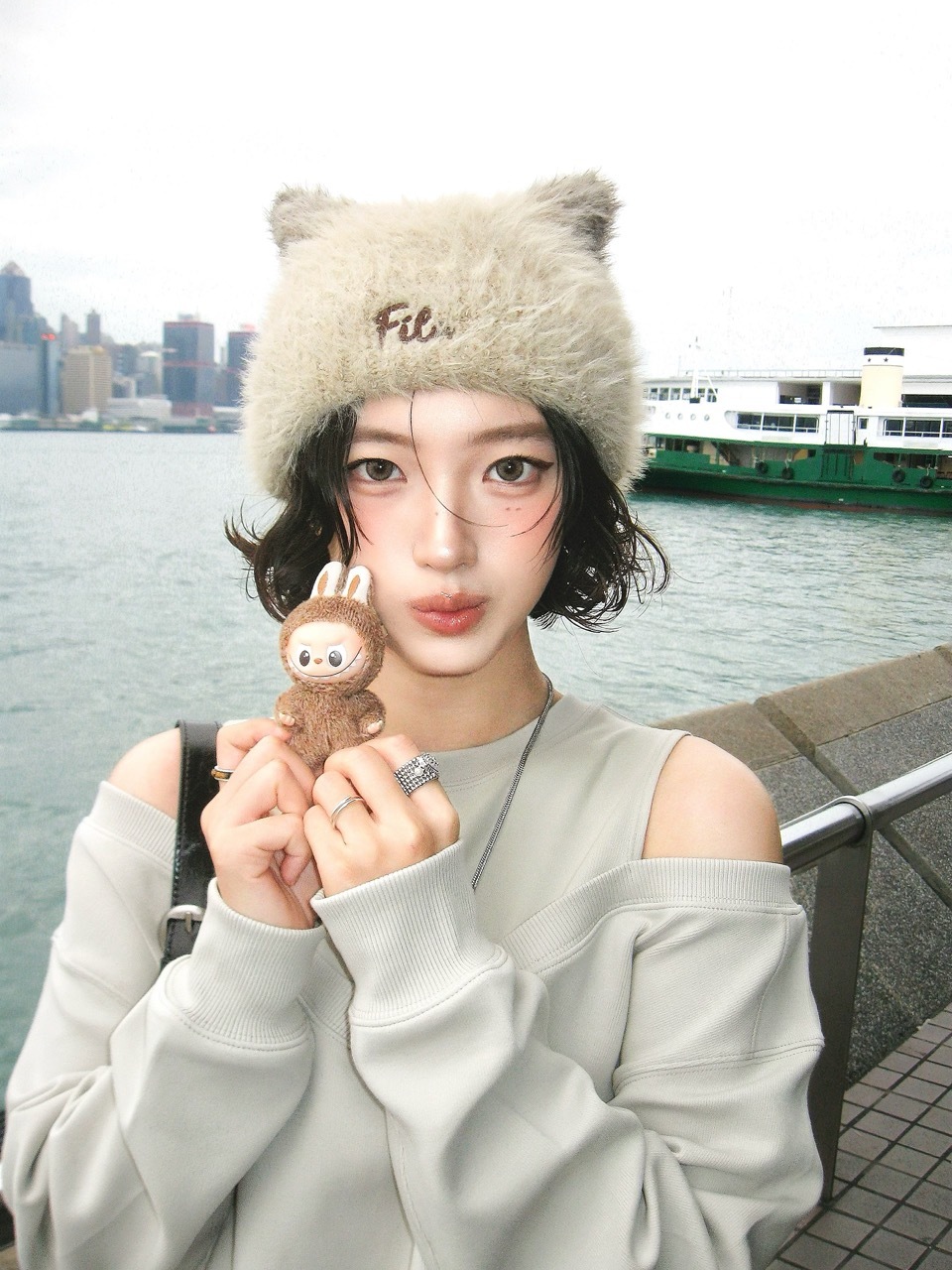 FILA 貓耳帽 針織帽 毛帽 保暖 禦寒 / 預購