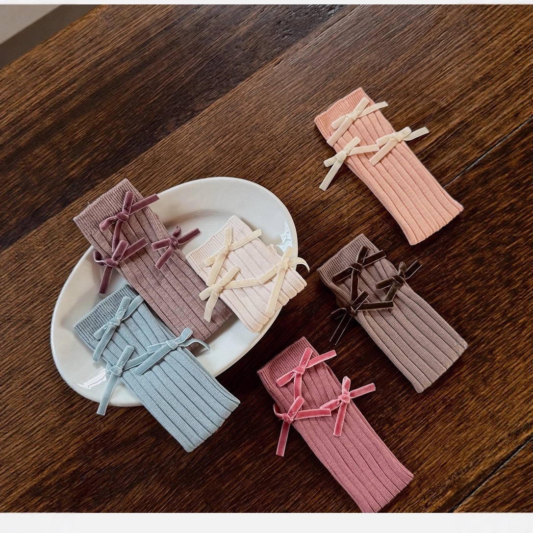 蝴蝶結中長筒襪