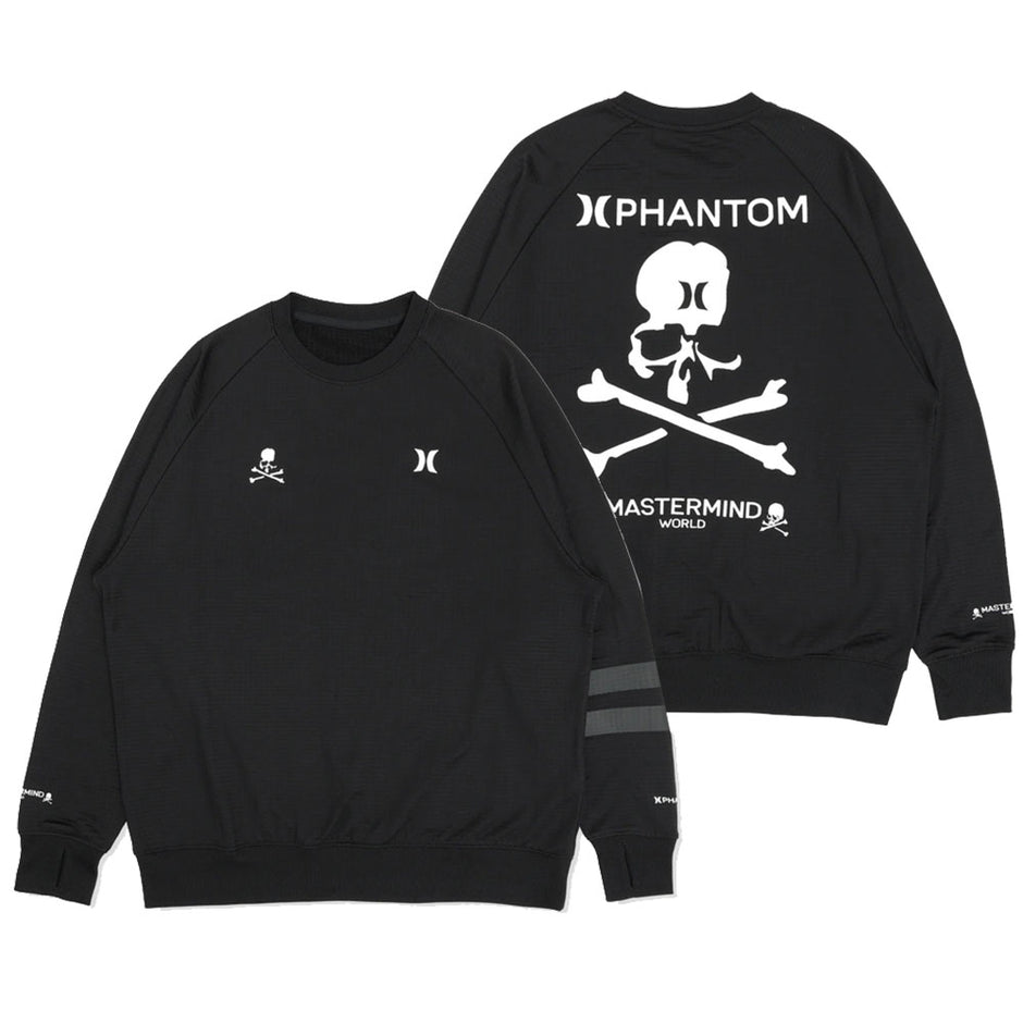 2025AW MASTERMIND WORLD JAPAN MMJ x HURLEY WAFFLE INNER LOOSE CREW 聯名 骷髏 華夫格 大學T 長袖 現貨