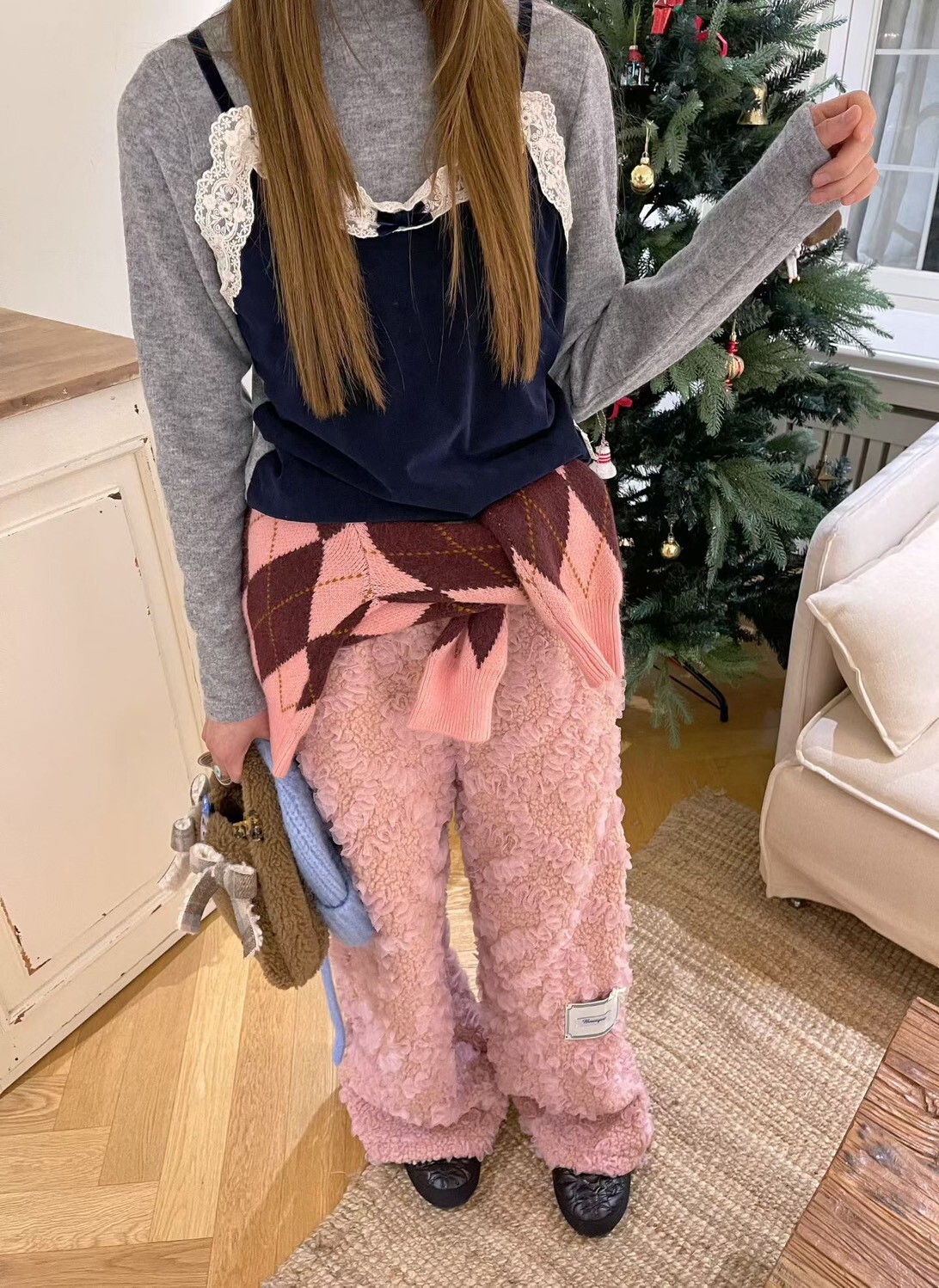 蕾絲吊帶假兩件上衣