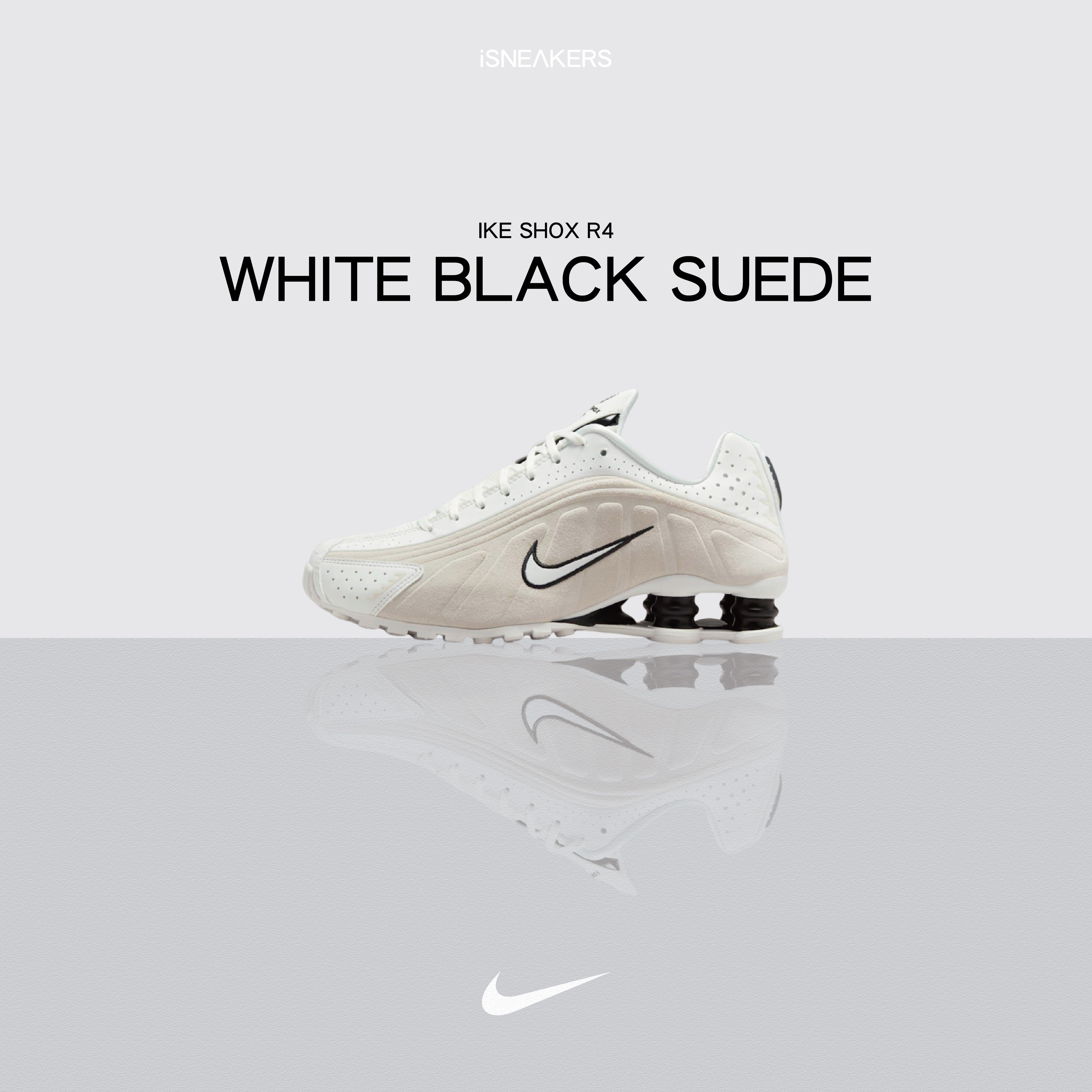 iSNEAKERS｜Nike Shox R4 "White Black Suede" 米白 HQ7739-100