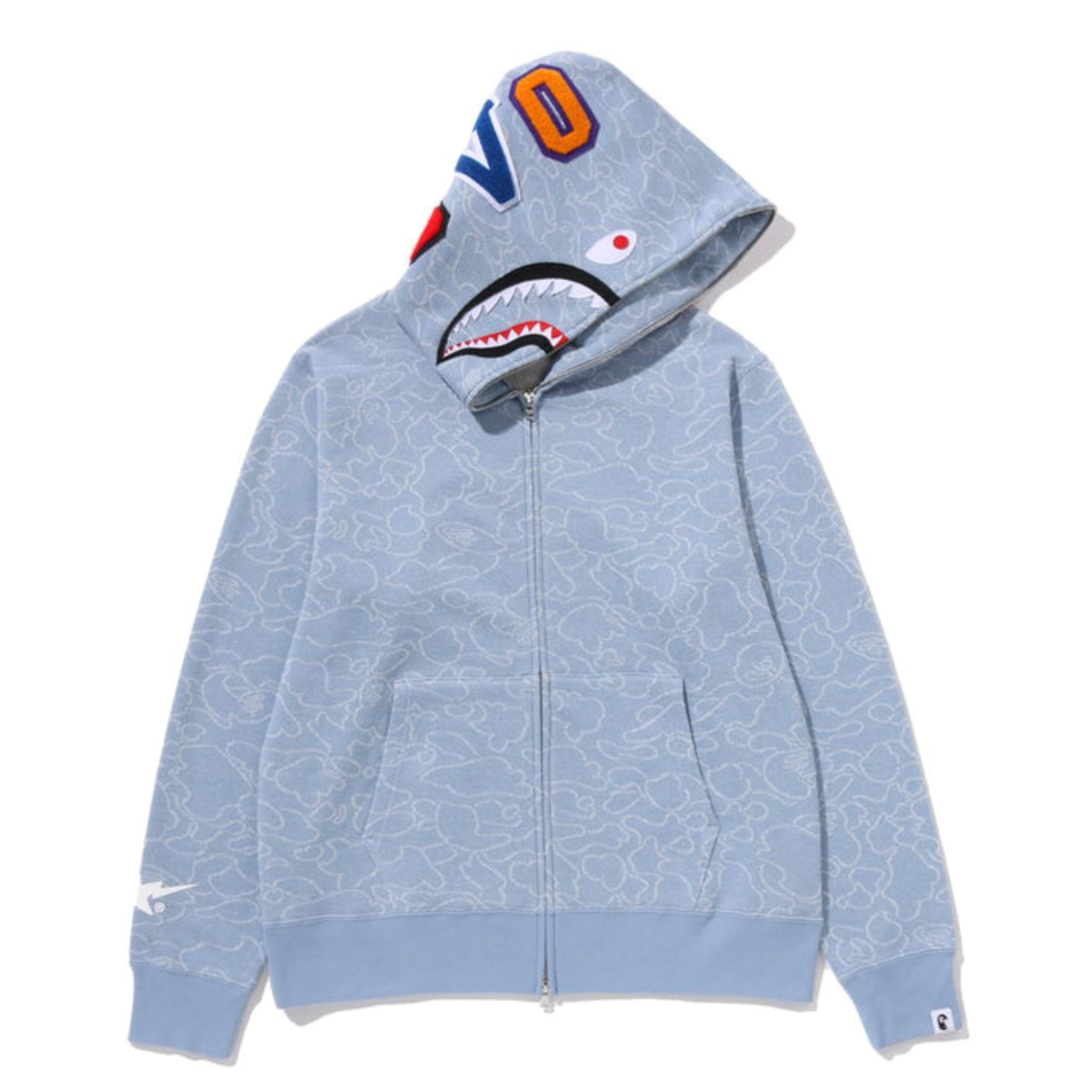 2025AW A BATHING APE BAPE x OVO NEON 1ST CAMO JACQUARD SHARK FULL ZIP HOODIE 聯名 鯊魚 連帽 外套 現貨 1L73-115-909