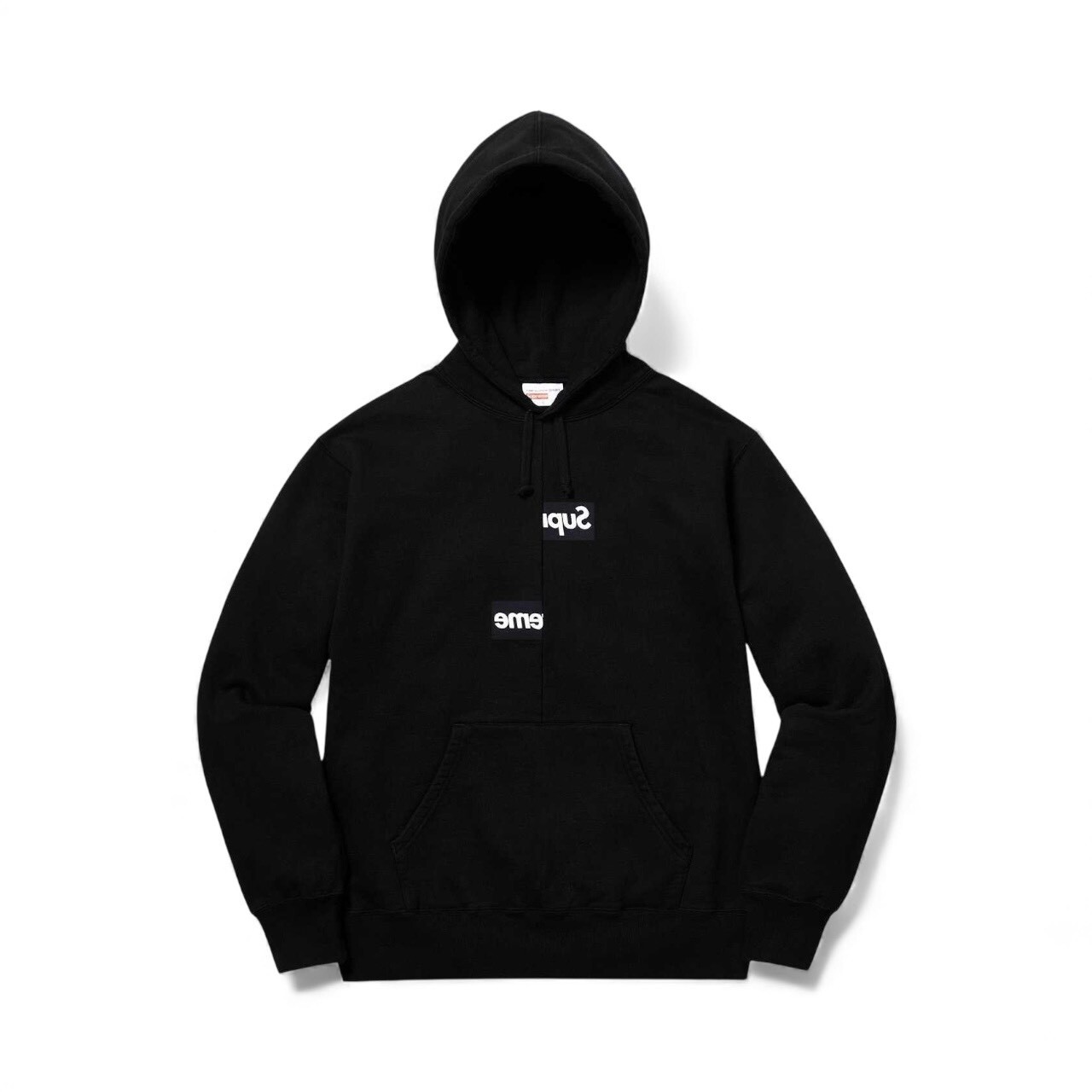 Supreme 18FW CDG Comme Des Garcons SHIRT SPLIT Box Logo Hooded Sweatshirt BLACK SIZE S